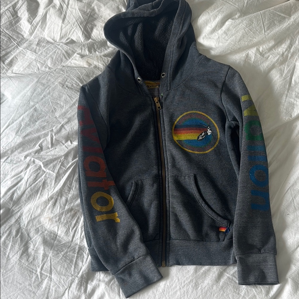 Aviator Nation Kids Gray Hoodie Size 10